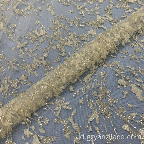 Ivory Floral Glitter Lace